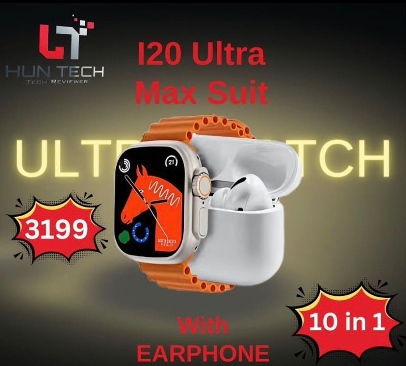 I20 ultra max suit watch + Earphone 10 in 1 set